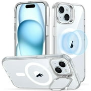 ESR MagSafe Bumper Cell Phone Case with Stash Stand for iPhone 15 Plus, Clear